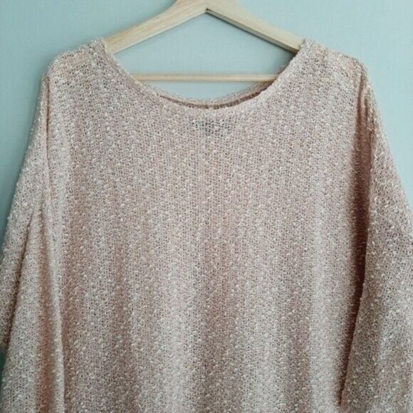 K is for Knitwear • NEWLOOK High-Low Hem Fine Knit Boucle Top Pink Sz 10 - Picture 3 of 8